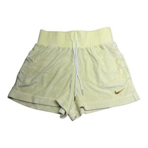 Nike Yellow Terry Cloth Retro 2” Inseam High Waist Shorts Women’s Size Small